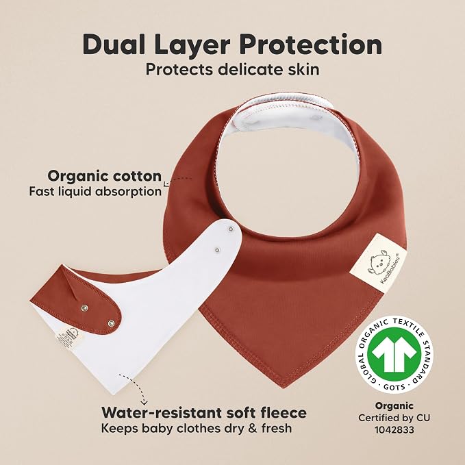 8-Pack Organic Baby Bandana Bibs - Image 2