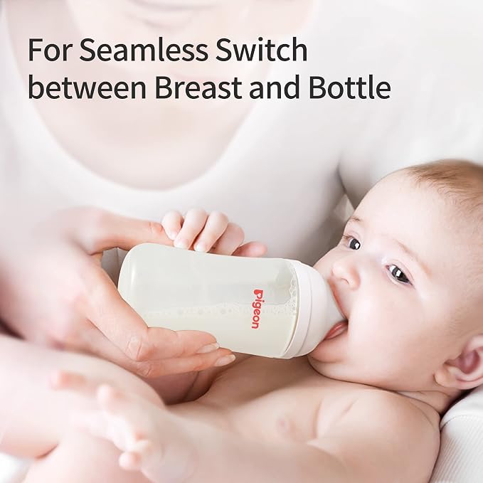 Pigeon PP Nursing Bottle Wide Neck, Anti-Colic, Streamlined Body, Natural Feel - Image 3