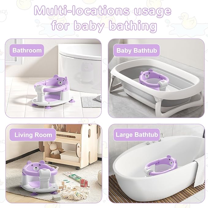 Baby Bath Seat for Babies 6 Months & up, Non-Slip Toddler Bath Seats for Babies - Image 7