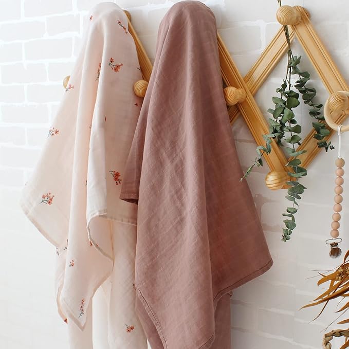 LifeTree Baby Girl Swaddle Blankets, Muslin Swaddling Wrap Receiving Blanket - Image 7