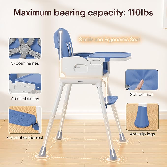 3-in-1 Portable Baby High Chair - Image 5
