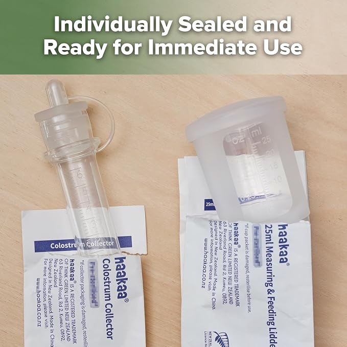 haakaa Colostrum Collectors 6ml/6pcs & Lidded Feeding Cup 25ml/1pc Set- Collect - Image 6
