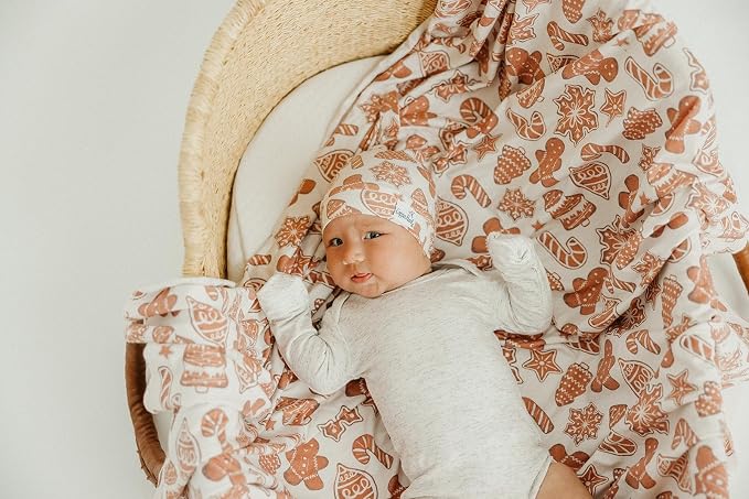 Copper Pearl Large Premium Knit Baby Swaddle Receiving Blanket Gingerbread - Image 6