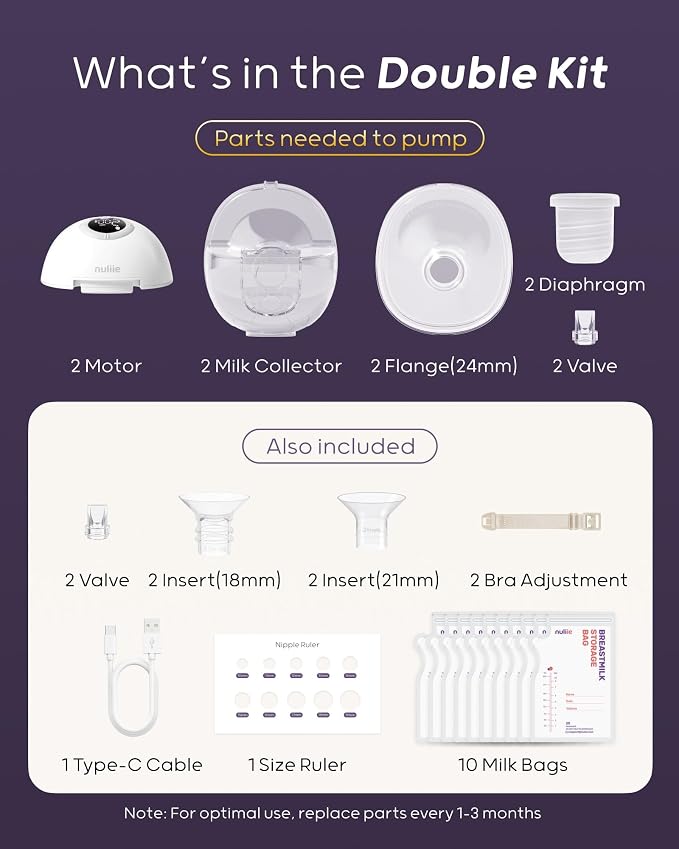 Nuliie Hands-Free Breast Pump, Wearable Breastfeeding Pump 4 Modes 9 Levels - Image 6