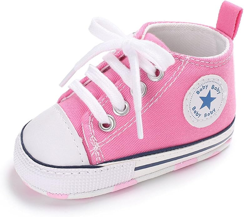 Meckior Baby Girls Boys Canvas Sneakers Soft Sole High-Top Ankle Infant First - Image 4