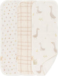 Crane Baby Burp Cloth Set, 3-pc. Charlie Farmhouse Goose Collection, Soft 100% by CraneBaby