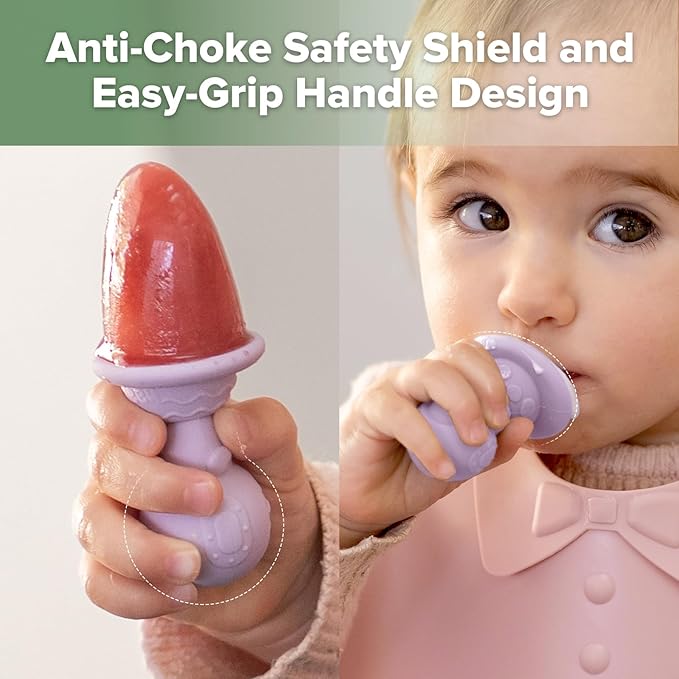 Haakaa Silicone Toddler Popsicle Mold, 3-Cavity Mini Baby Popsicle Molds - Image 3