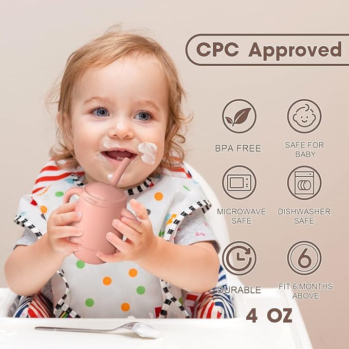Cuddle Campus 100% Silicone Baby Training Cup, Shatterproof Toddler Sippy Cups - Image 4