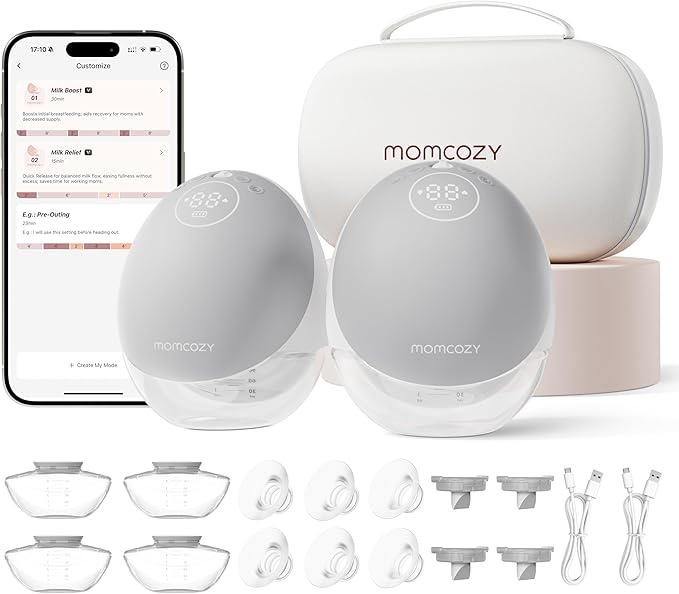 Momcozy Breast Pump Hands Free Upgraded Mobile Flow | M9, App Discreet Control by Momcozy