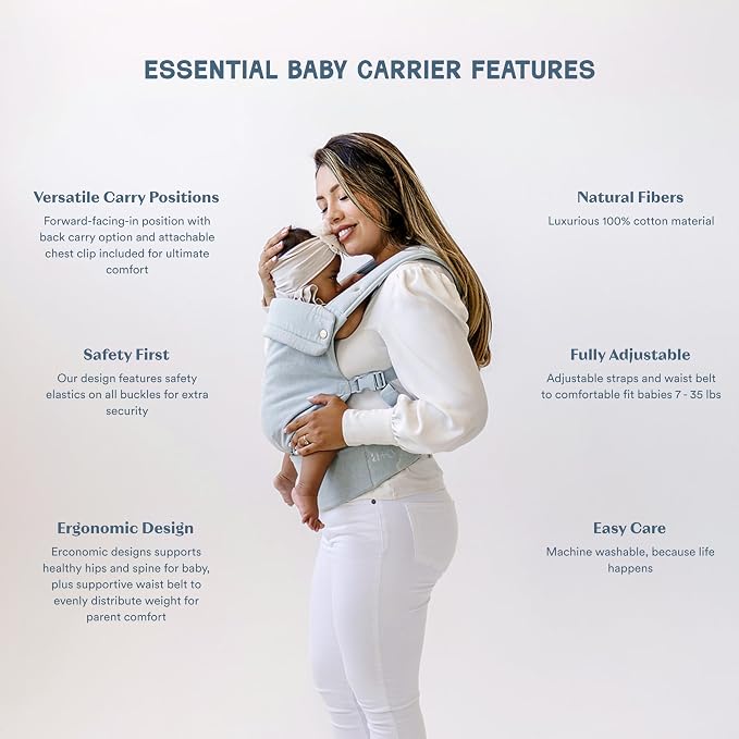 Ava & Oliver Essential Baby Carrier – Ergonomic, Hip-Healthy Soft Structured - Image 2