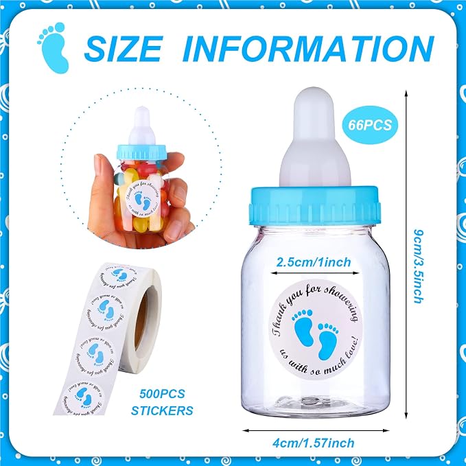 62 Pcs 3.5 Inch Baby Mini Milk Bottle Baby Shower Favor - Image 2