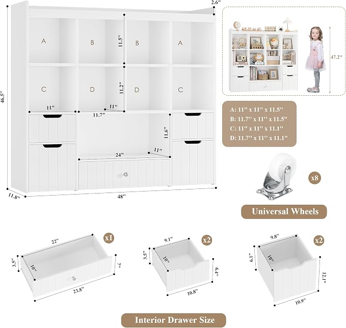 HORSTORS 48"W Kids Toy Storage Organizer, Large Toy Storage Chest - Image 3