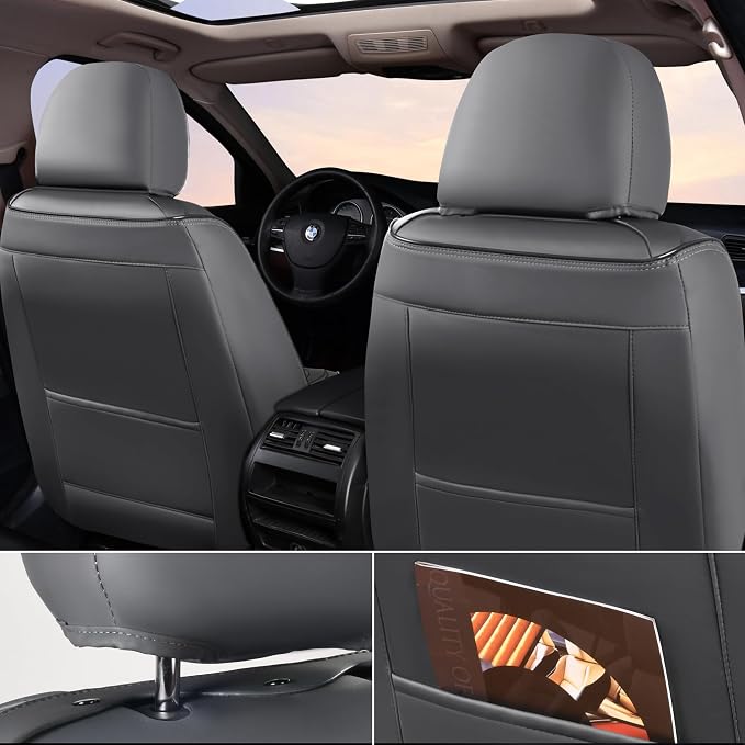 Doogo Car Seat Covers, Front Seat Covers, Automotive Seat Covers 2PCS, Luxury - Image 2