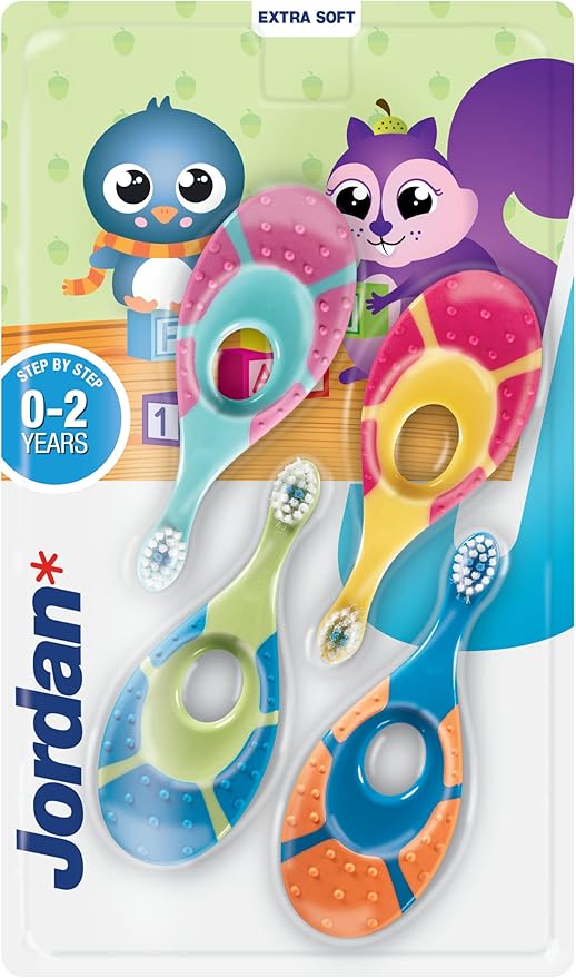 Jordan* | Step 1 Baby Toothbrush | 0-2 Years, Soft Bristles, BPA Free | Green & by Jordan