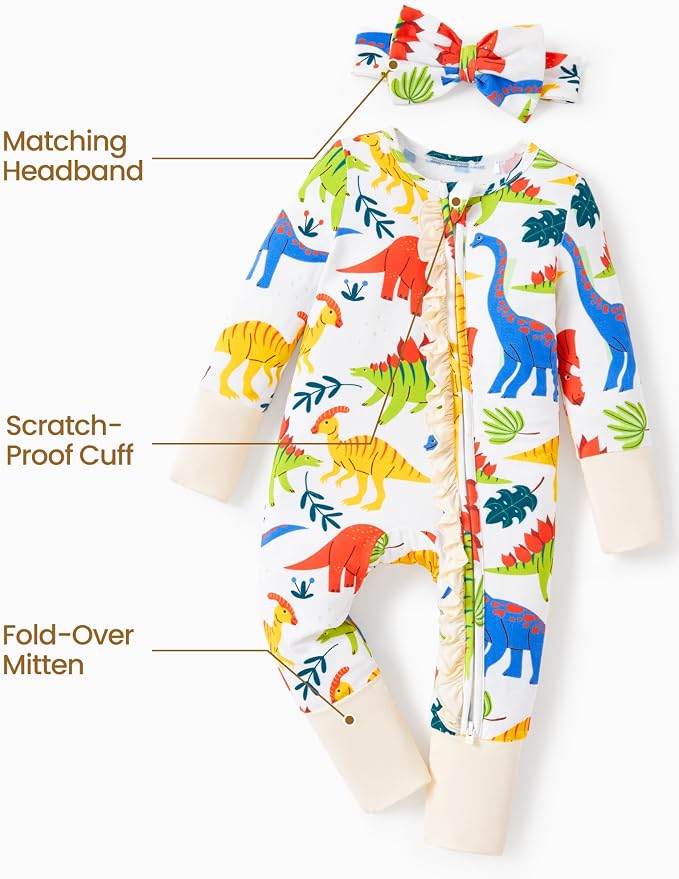 PATPAT Baby Girl Boy Clothes Newborn Infant Footie – Soft Viscose from Bamboo– - Image 5
