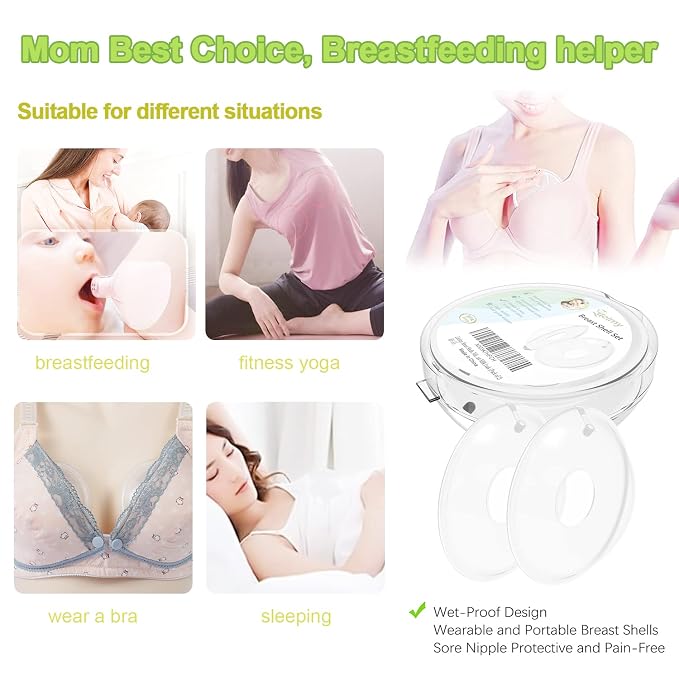 New Model with Plugs! 2PCS Breast Shells, Milk Saver, Wearable Nursing Cups - Image 7