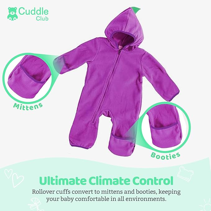 Cuddle Club Fleece Baby Bunting Bodysuit - Image 4