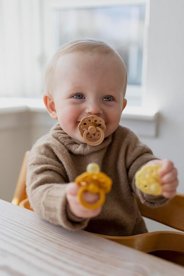 BIBS Boheme Pacifier 4-Pack. BPA Free Dummy Pacifier, Round Nipple. Natural - Image 6