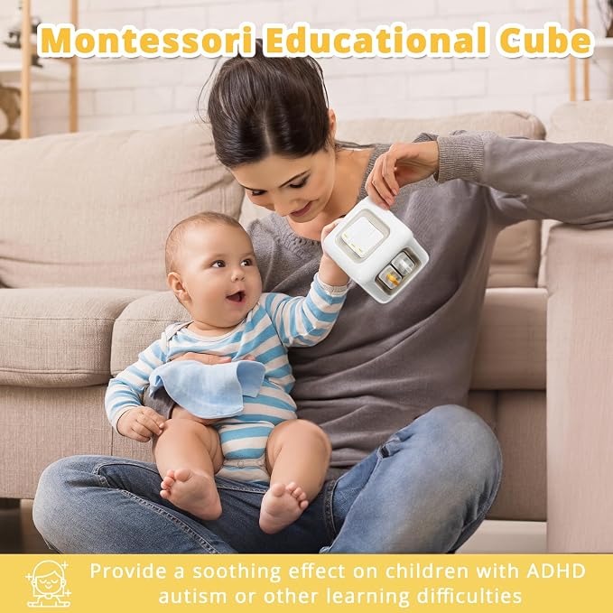 Busy Cube Toy for 1 Year Old Boy, Montessori Toys for 1+ Year Old, Travel - Image 2