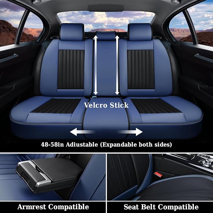 Coverado Car Seat Covers Full Set, Nappa Leather Seat Covers - Image 6