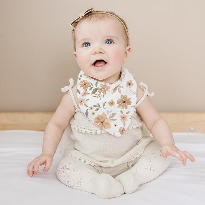 Konssy Muslin Baby Bibs 10 Pack Baby Bandana Drool Bibs 100% Cotton - Image 7