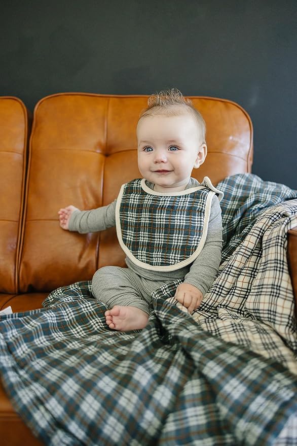 Mebie Baby Muslin Cotton Bib, 3 pack, Baby Bib Set - Image 4
