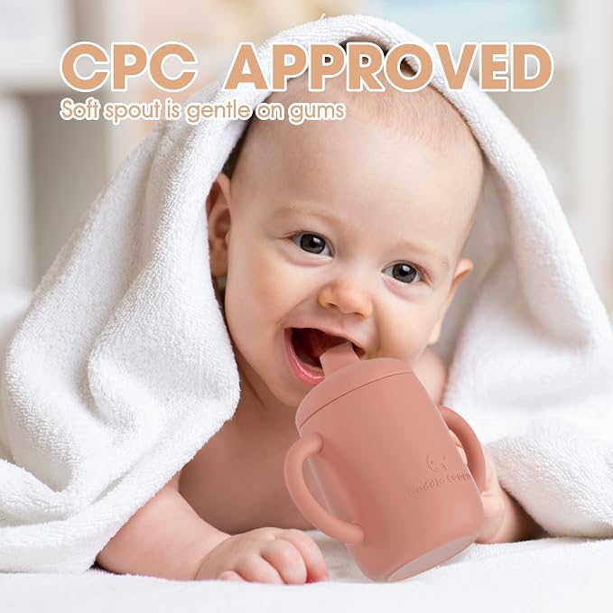 Cuddle Campus Sippy Cups 7OZ, Baby Cups, Shatterproof Silicone Straw Cup - Image 6