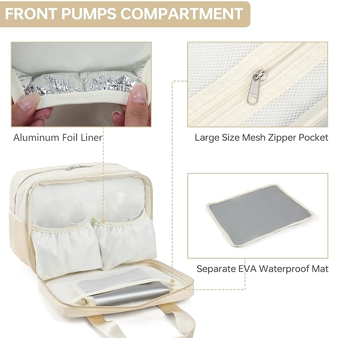 Breastmilk Cooler Bag with Ice Pack, Fits 6 Baby Bottles Up to 9 Ounce Breast - Image 2