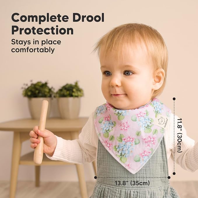8-Pack Organic Baby Bandana Bibs - Image 5