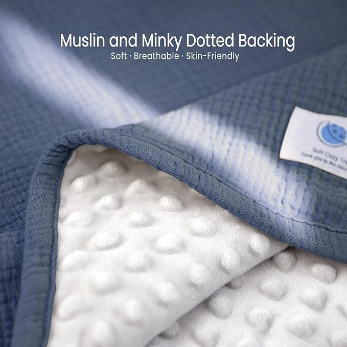 lulumoon Baby Blanket for Newborn Receiving: Minky Dot & Muslin Lightweight - Image 6