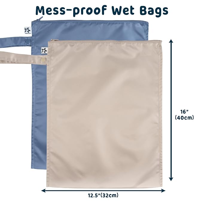 Tiny Twinkle Wet Dry Bag – 2 Pack Reusable Waterproof & Mess Proof Wet Bags - Image 4