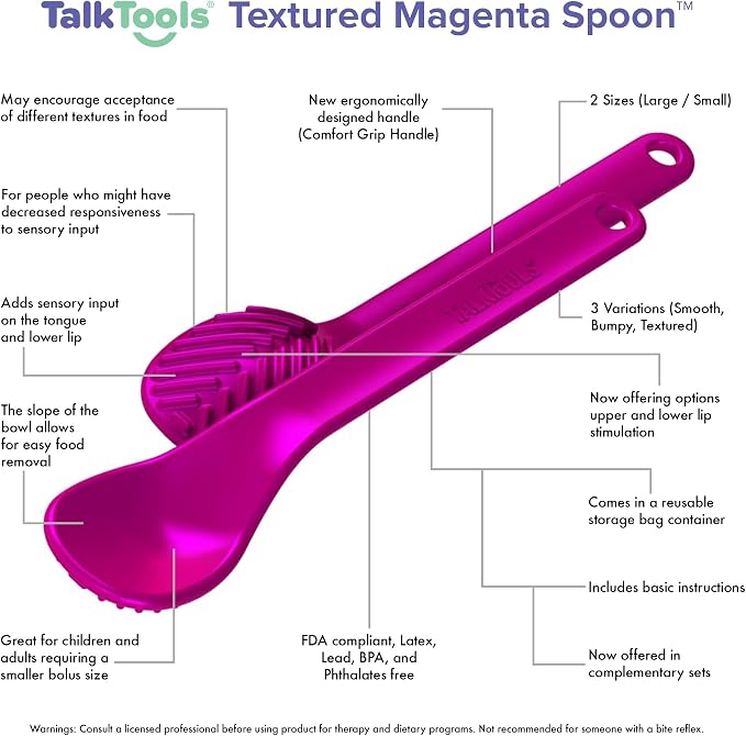 TalkTools Wee Textured Magenta Spoons - Image 2