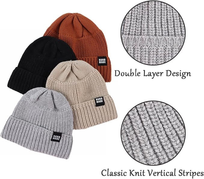 JANGANNSA Simple Knitted Baby Beanie Hip-Hop Boys Winter Hat Toddler Kids Bonnet - Image 4