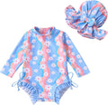 Infant Baby Girl Swimsuit One-Piece Long Sleeve Rash Guard by YOUNGERTREE