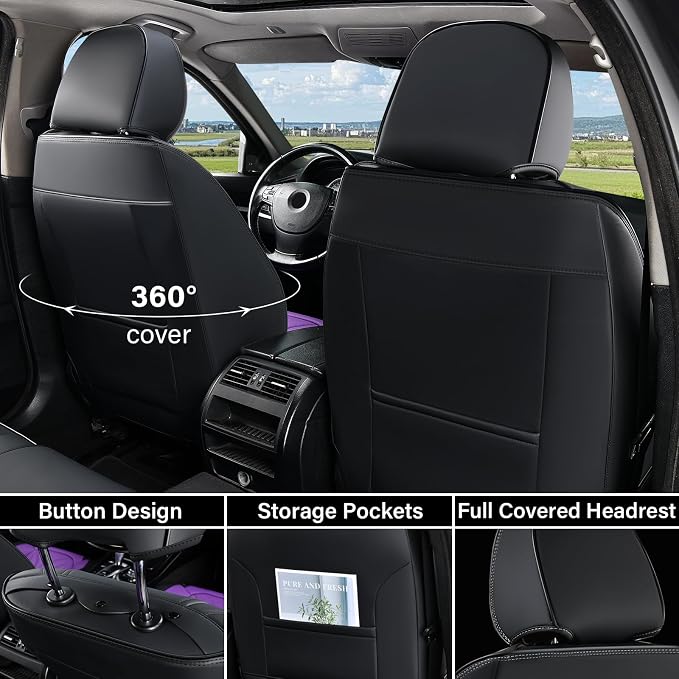 Coverado Front Seat Covers, Leather Seat Covers - Image 4