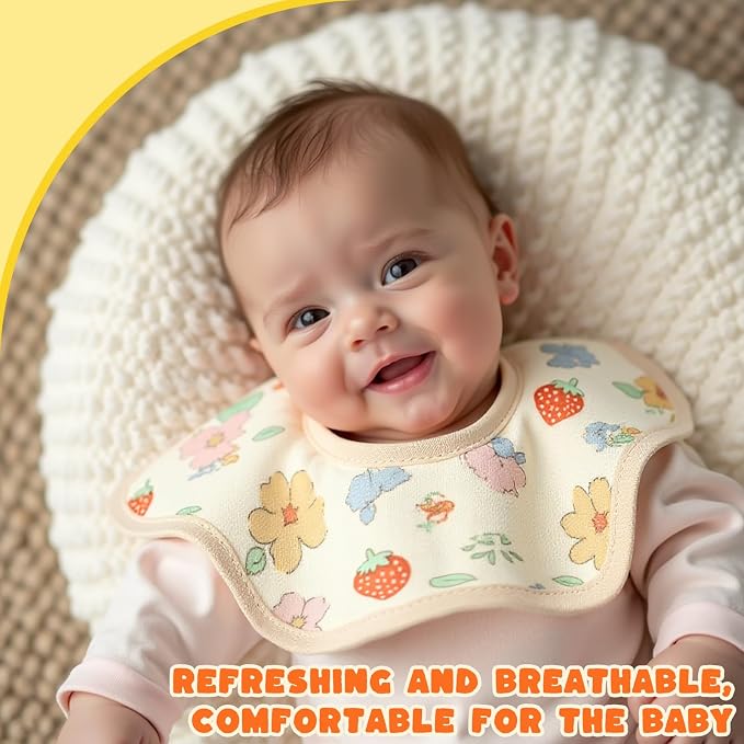 EllieHouse Baby Bibs for Girls Boys 8 Pack Muslin Drool Teeth Drooling Teething - Image 5