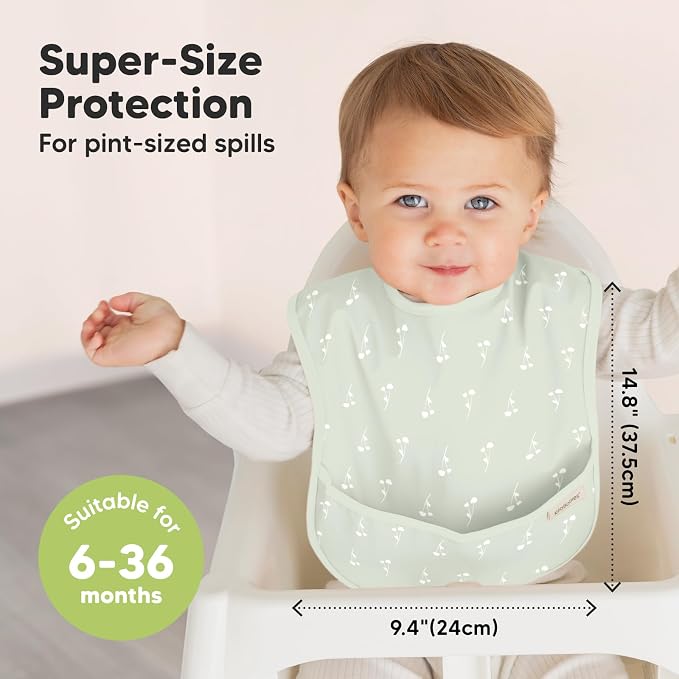 3-Pack Waterproof Baby Bibs for Eating - Image 3