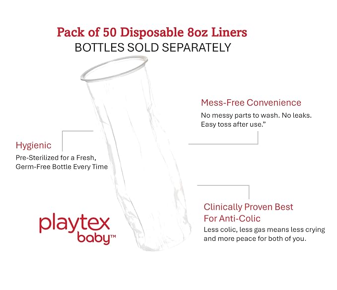 Playtex Baby Nurser Pre-Sterilized Disposable Drop-Ins Baby Bottle Liners - Image 2