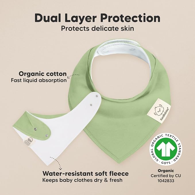 8-Pack Organic Baby Bandana Bibs - Image 2