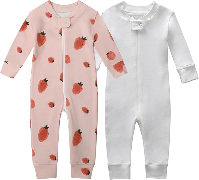 Owlivia Organic Cotton Baby Boy Girl Zip up Sleep 'N Play Pjs, Long Sleeve by Owlivia