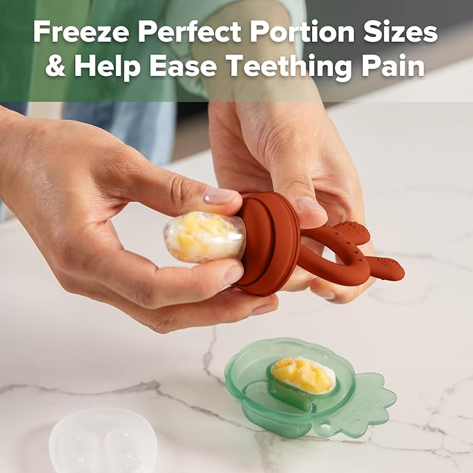 Haakaa Baby Fruit Food Feeder & Mini Freezer Nibble Tray Combo, Breastmilk - Image 3