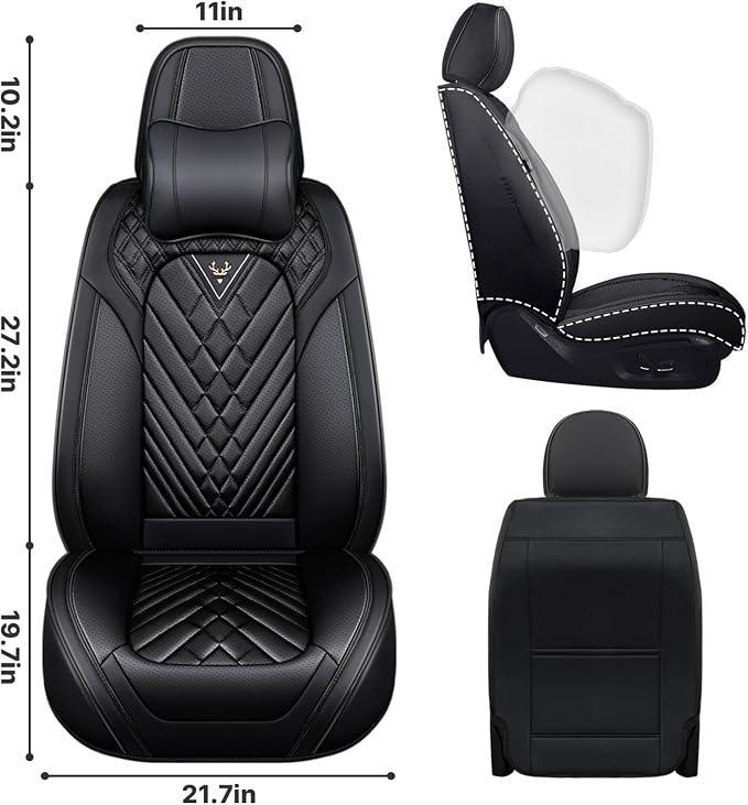 Car Seat Cover Full Set, Waterproof Leather Seat Cover, Front and Rear Auto - Image 2