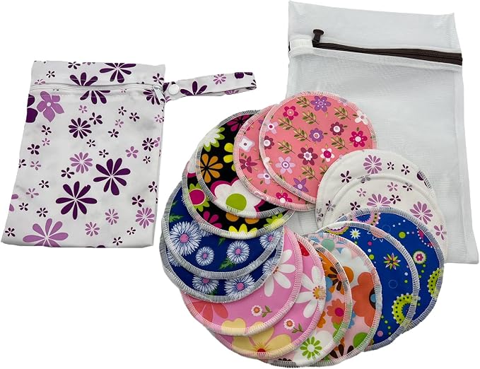 Reusable Nursing Pads 14 Pack, Washable Breast Pads by BEECOGIF2U