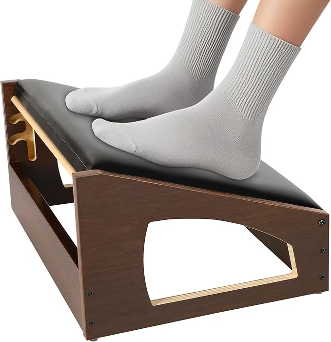 Ergonomic Foot Rest, 4 Adjustable Height Foot Stool, Footrest Under Desk， Soft by XINGMIAOWJFurniture