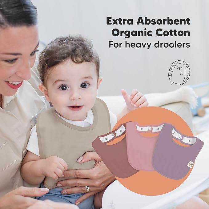 8-Pack Organic Baby Bibs for Boys, Girls - Image 5
