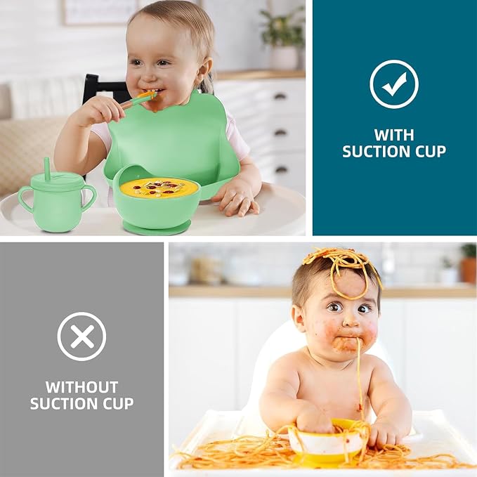 100% Silicone Baby Feeding Set, BPA Free Baby Dishes Set - Image 5