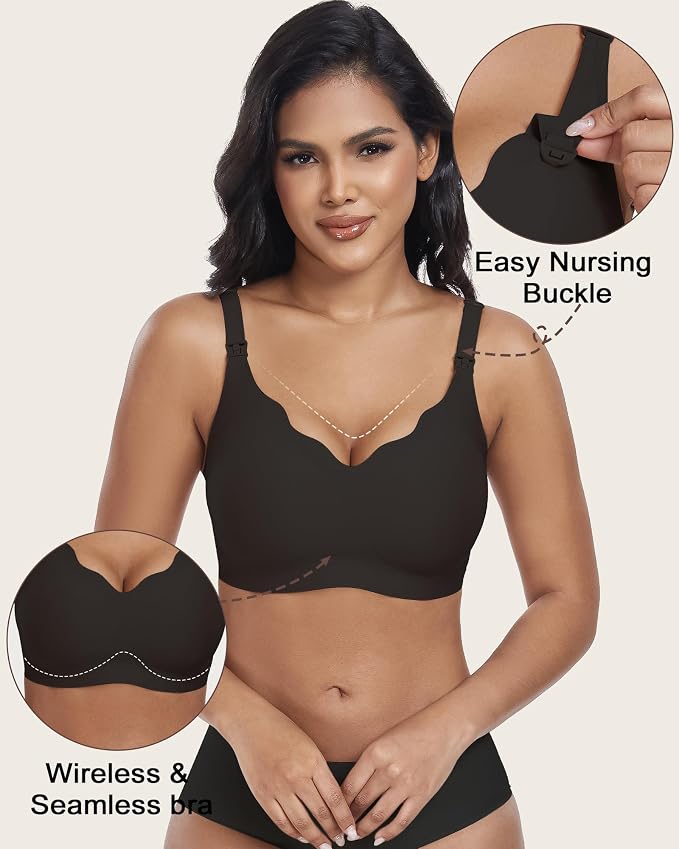 As Fairy Wireless Seamless Pumping Bra Hands Free Nursing Bra Wirefree Comfort - Image 2