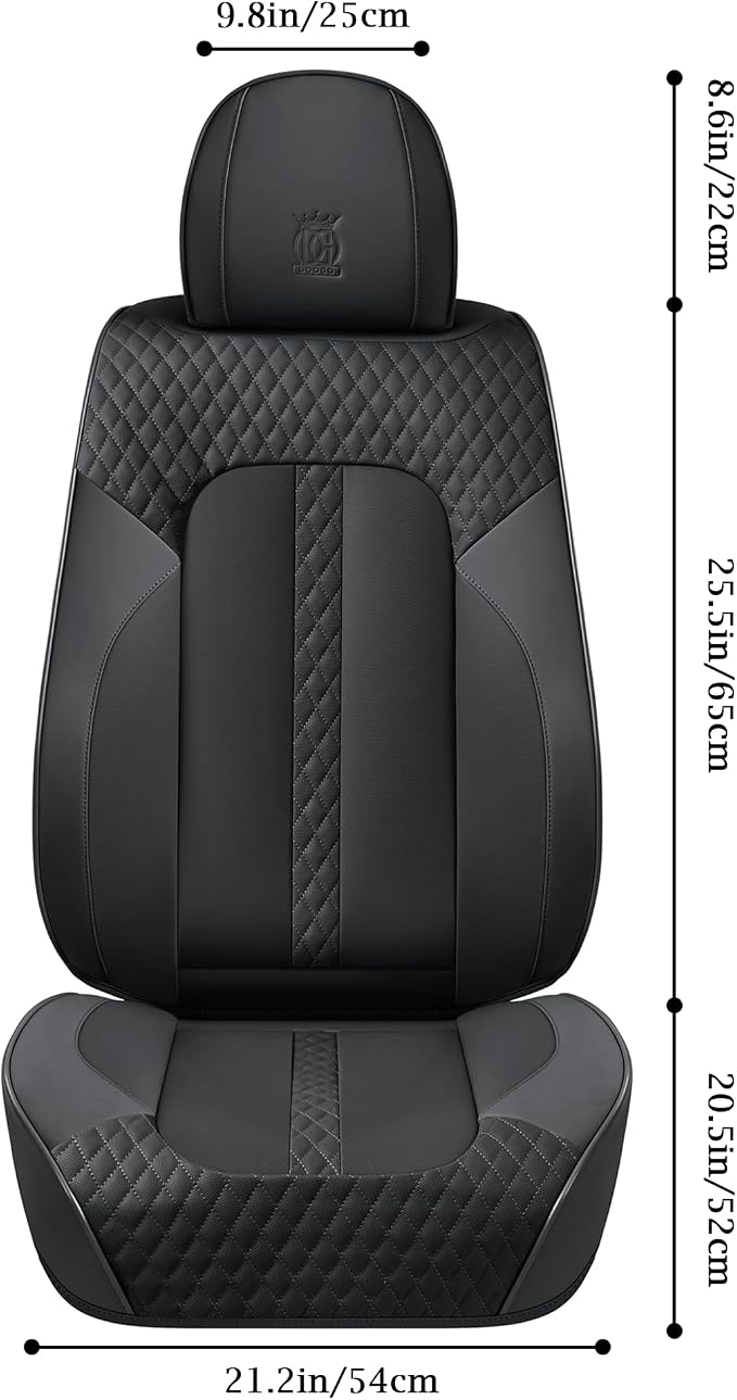 Doogo Leather Seat Covers Front Pair, Universal Seat Cover 2-Pack, Waterproof - Image 4