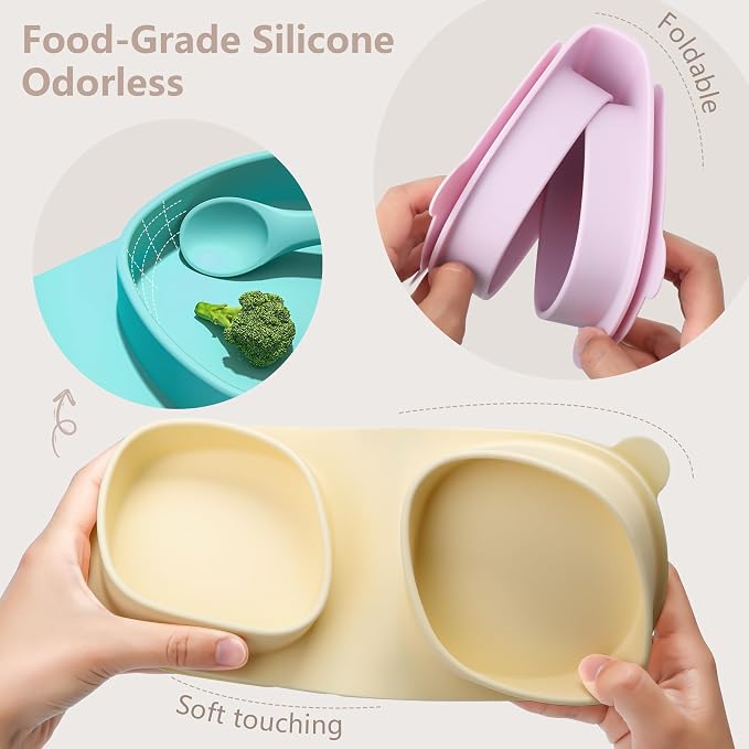 Silicone Foldable Novelty Dinner Plates, Suction Plates - Image 4