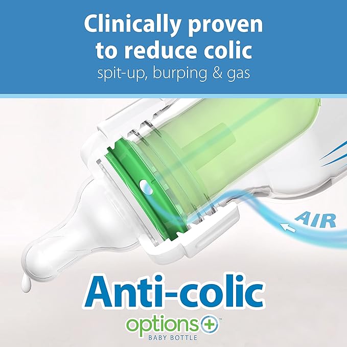Dr. Brown's Natural Flow Anti-Colic Options+ Narrow Baby Bottle, 8 oz/250 mL - Image 3